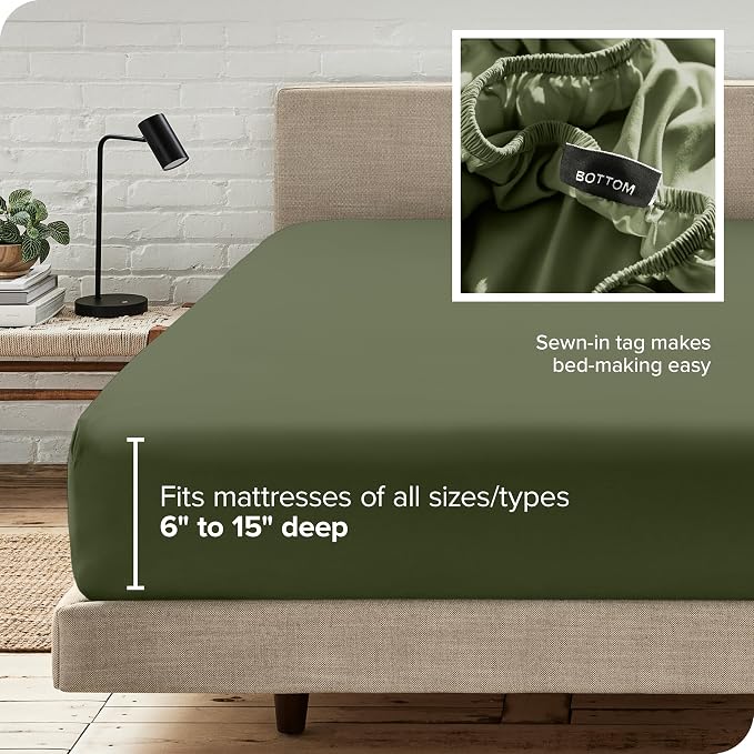 Bare Home Fitted Bottom Sheet Queen Size - Image 6