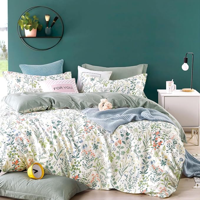 LEMIROE Floral Cotton Comforter King Size by LEMIROEBEDDING