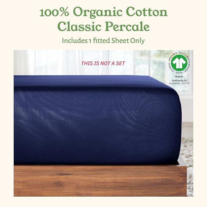 California Design Den 100% Organic Cotton Fitted Sheet Only - Image 4