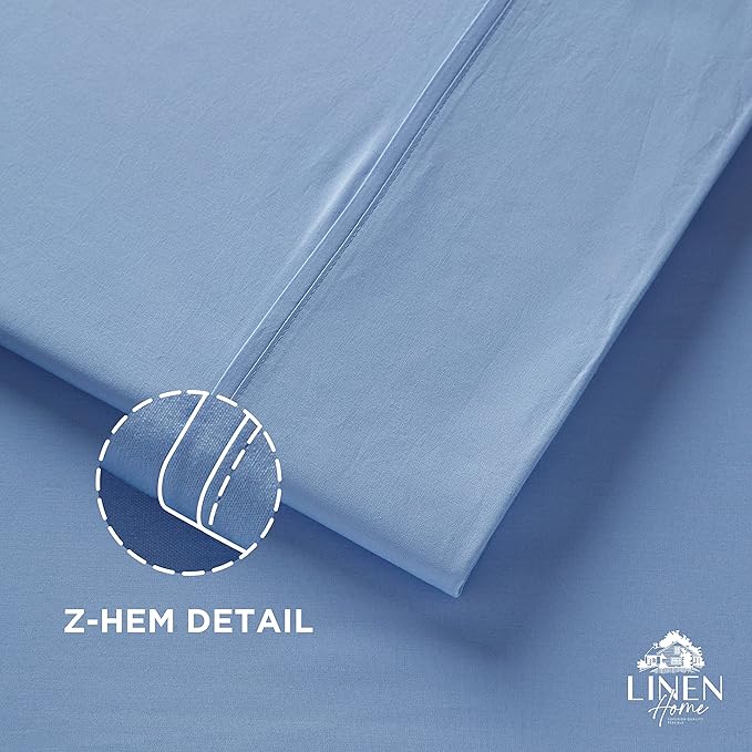 Linen Home 100% Cotton Percale 1 Flat Sheet, Twin Size - Image 3