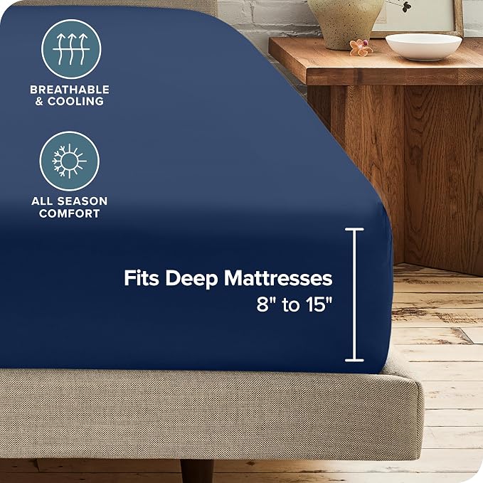 Bare Home 2-Pack Fitted Bottom Sheets Short Queen - Image 4