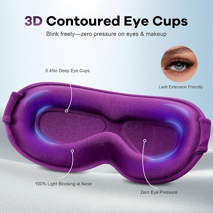 Blackout Eye Mask for Deep Sleep, 3D Weighted Sleep Mask for Women, Zero - Image 4