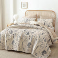 JANZAA Quilt King Size Beige Quilt Bed Spread Boho Quilt by JANZAA