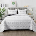 Andency Black White Quilts Queen Size, 3 Pieces Queen Quilt Bedding Set Boho by Andency