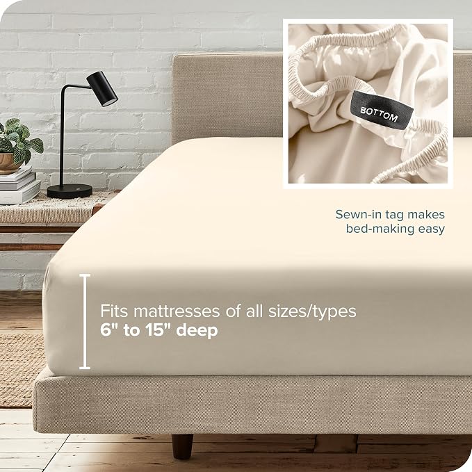 Bare Home Fitted Bottom Sheet Twin XL Size - Image 6