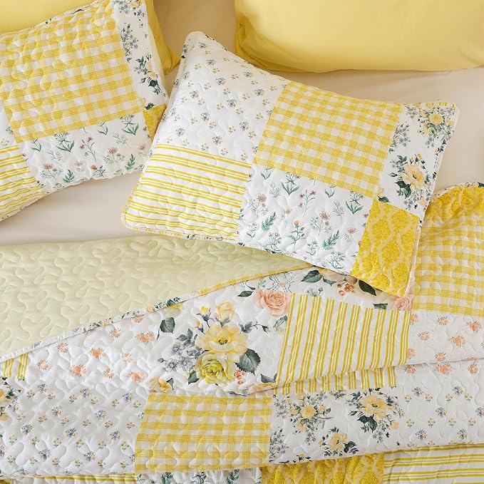 YIKUSH Quilt Sets Twin Size Floral Quilt Set 2 Pieces Bedding Set Bedspreads - Image 3