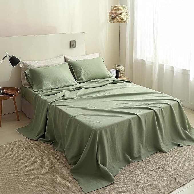 Simple&Opulence French Linen Flat Sheet, 100% Natural Flax Bedding Sheet by SimpleOpulence