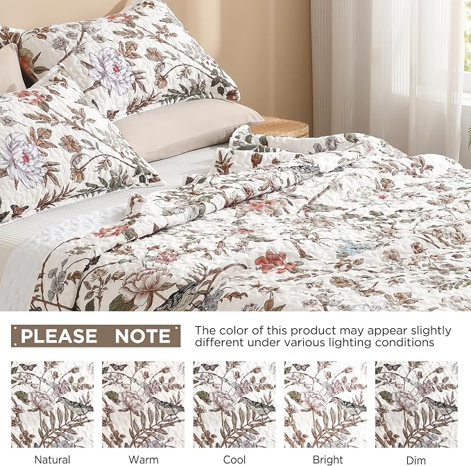 Litanika Floral White Quilt King Size - Image 8