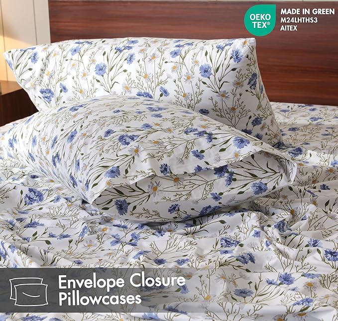 RUVANTI 100% Cotton Sheets – California King Percale Bedding, Cooling & - Image 4