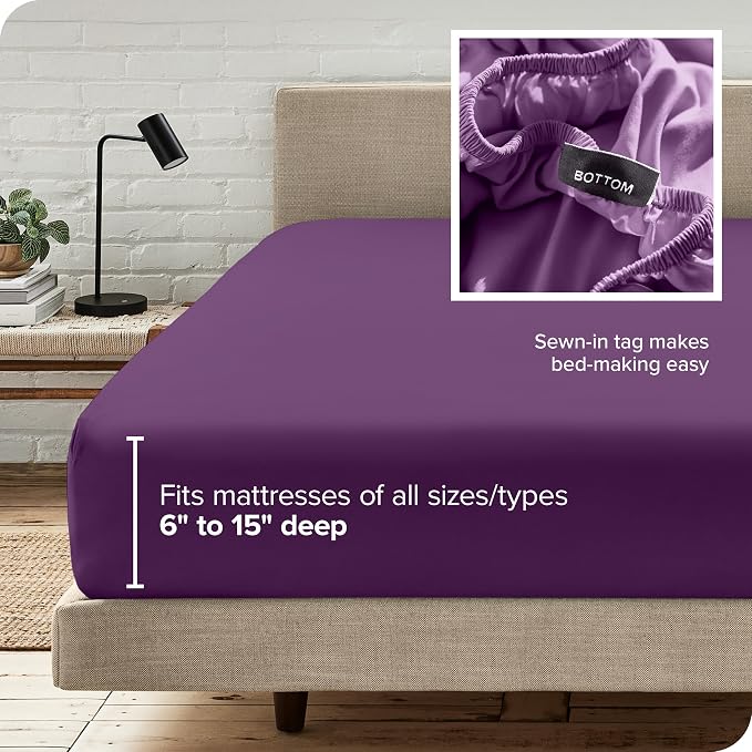 Bare Home Fitted Bottom Sheet Twin Size - Image 6