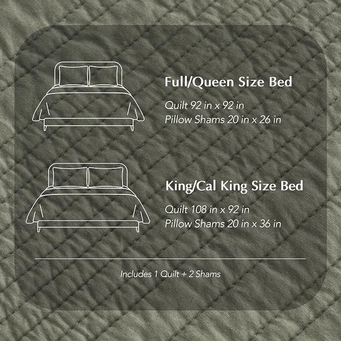 EVERGRACEHOME 100% Cotton Modern Lines Quilt Set Queen Size, Pre-Washed Soft - Image 8