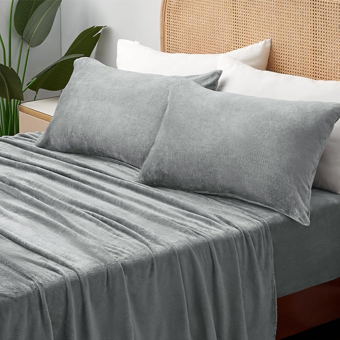 BEDELITE Fleece Sheets Queen Size Bed Set, Super Soft and Warm Fuzzy Plush - Image 2