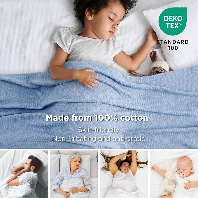 Bedsure GentleSoft 100% Cotton Blanket Full Size - Image 2