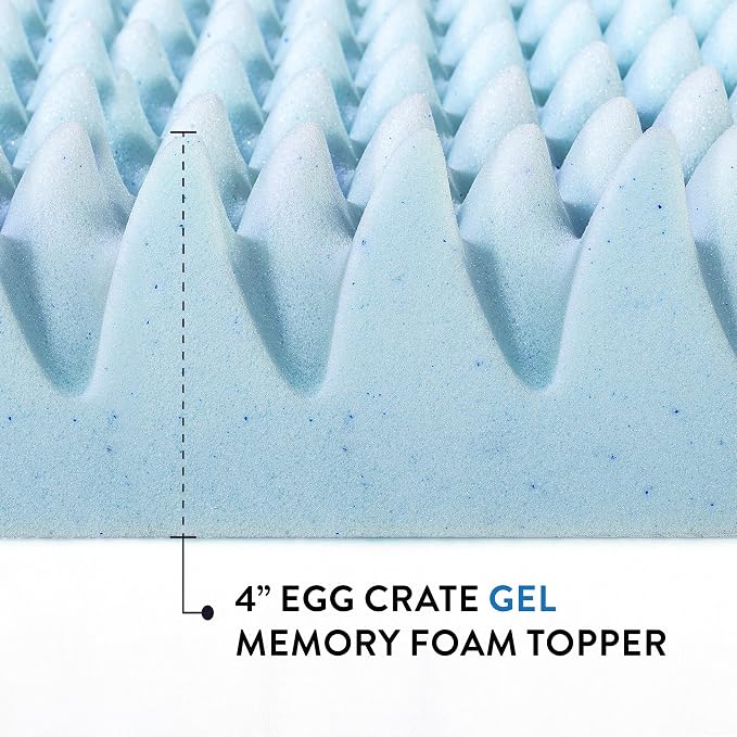 Best Price Mattress 4 Inch Egg Crate Memory Foam Mattress Topper - Image 8