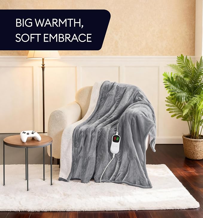 GENIANI Heated Blanket Electric Throw 50"x60" – Safe Electric Heating Blanket - Image 3