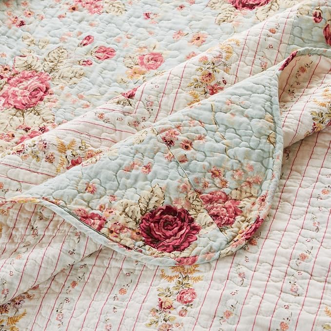Greenland Home Antique Rose 100% Cotton Heirloom-Quality Quilt Set, 2-Piece - Image 5