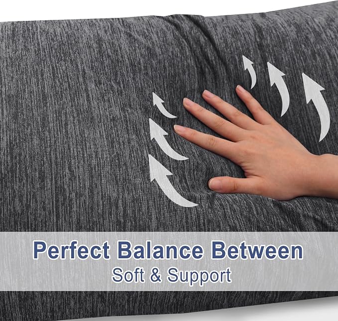 DWCN Cooling Body Pillow for Adults, 20x54 Inch Grey - Image 3