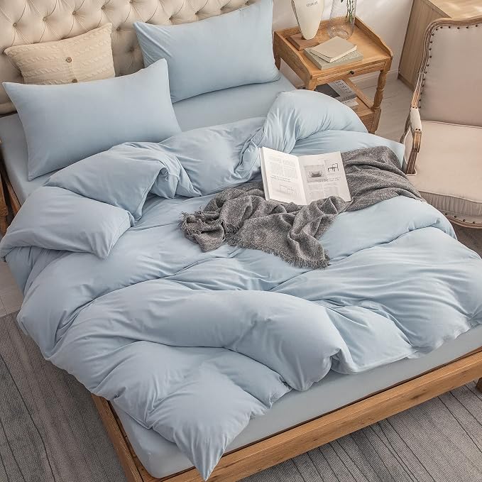 PURE ERA Jersey Knit Duvet Cover Set 100% T-Shirt Cotton Super Soft Comfy 3pc - Image 2