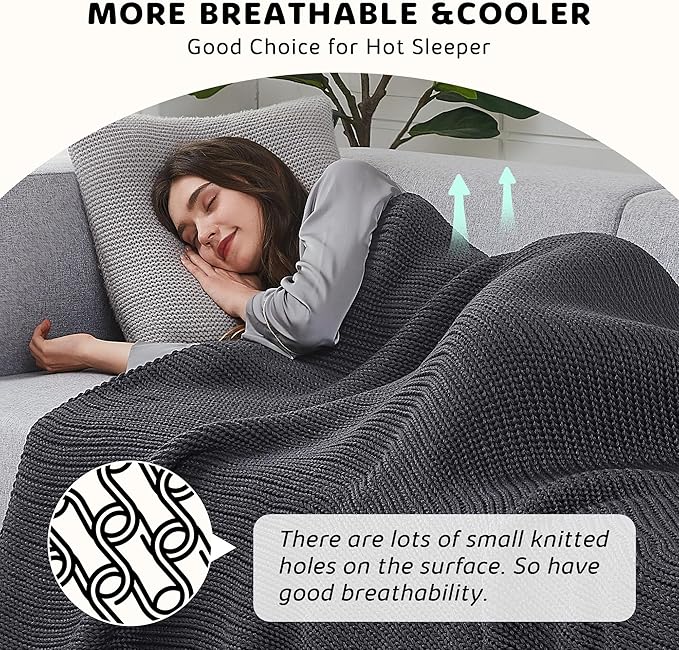 L'AGRATY Knitted Weighted Blanket - Image 4