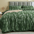 MUXHOMO Duvet Cover King Size, Reversible Floral Dark Green Duvet Cover Set by MUXHOMO