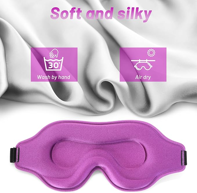 Sleep Eye Mask for Men Women, Sleeping Mask for Side Sleeper, Travel Blackout - Image 6