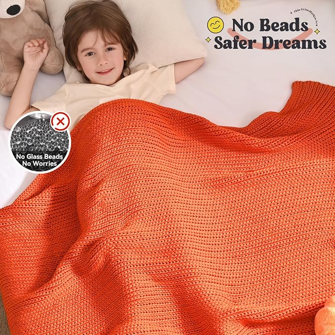 Guohaoi Knitted Weighted Blanket Kids No Beads Cooling Heavy Blanket, Home - Image 3