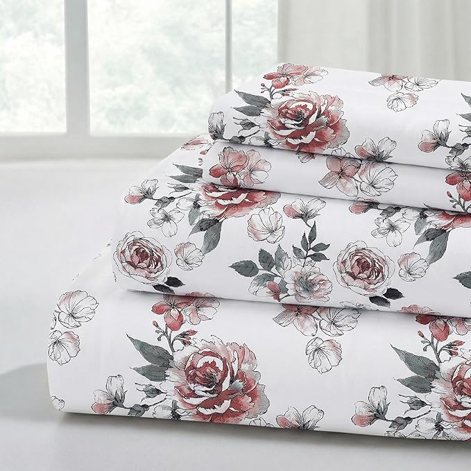Modern Threads Printed 4-Piece Extra Soft Bedding Sheets & Pillowcase Set by ModernThreads
