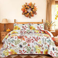 Yiran Fall Floral Quilt Set King Size, 3 Pieces Soft Lightweight Microfiber by Yiran