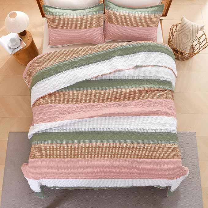 Litanika Quilt Queen Size Pink, Soft Lightweight Polyester Comforter Bedding Set - Image 3
