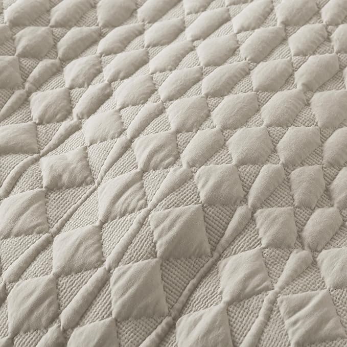 WDCOZY Light Beige Quilts Queen Size Bedding Set - Image 7