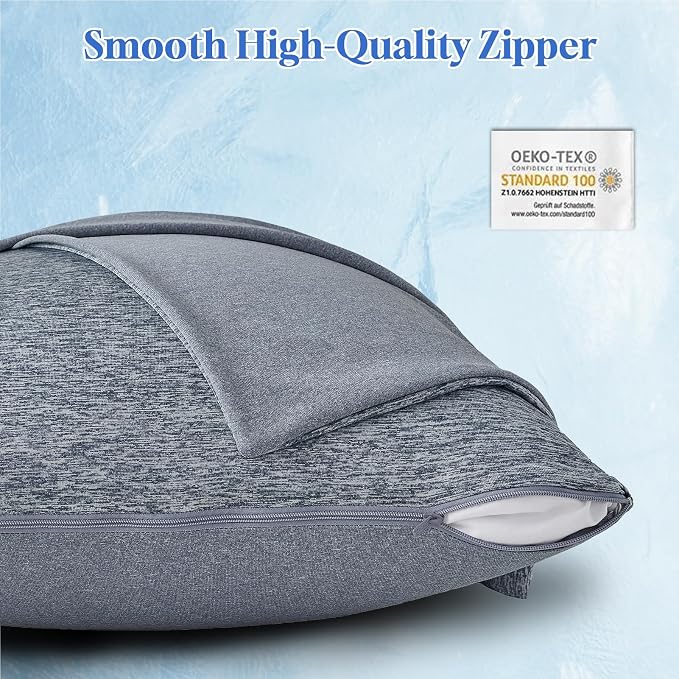 CHOSHOME Cooling Pillow Cases Zipper Pillow Covers Q-Max > 0.45 Zippered - Image 5