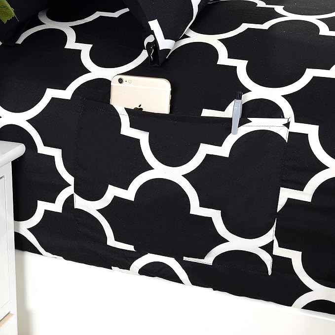 Elegant Comfort Luxury Soft Bed Sheets Quatrefoil Pattern - Image 3