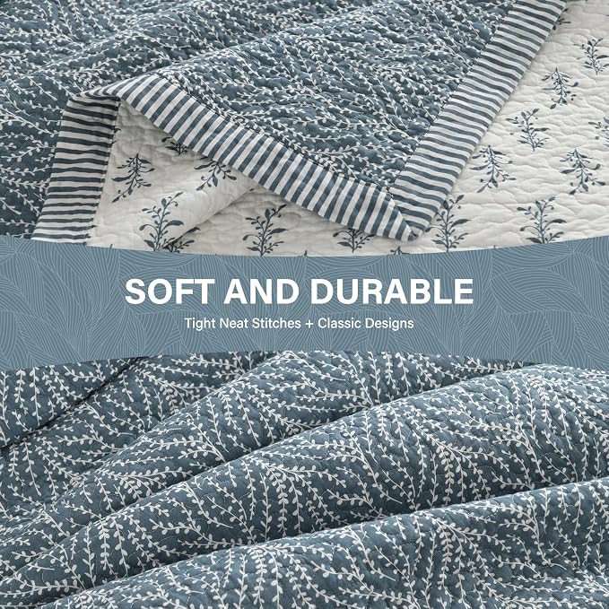 SahSahCasa Quilt Set Queen Size, 100% Cotton Quilt Bedding Set Bedspread - Image 7