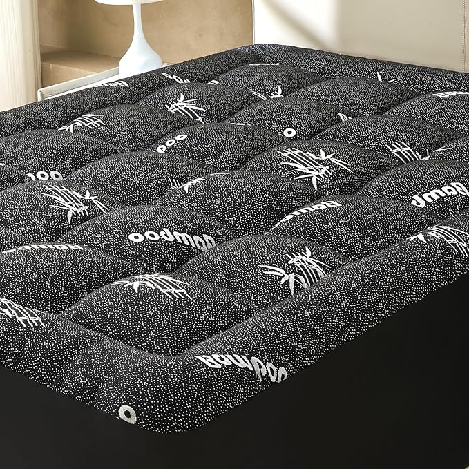 Queen Size Mattress Topper Viscose Derived from Bamboo, Soft Thick Pillow Top by SurChic