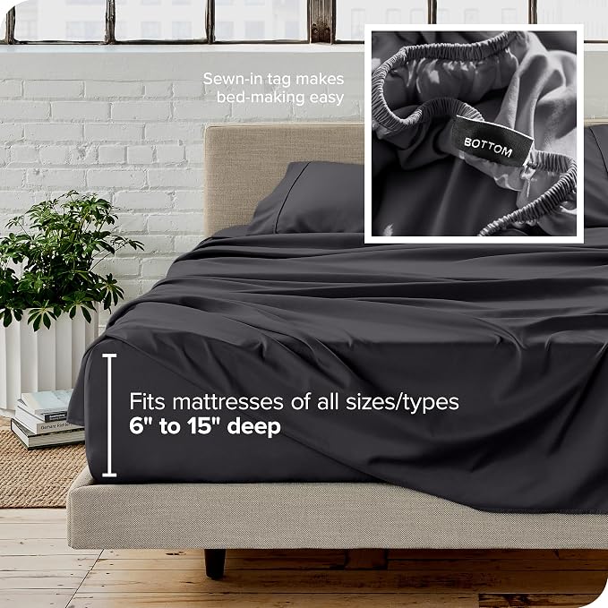 Bare Home Split Head Flex King Sheet Set - Image 6