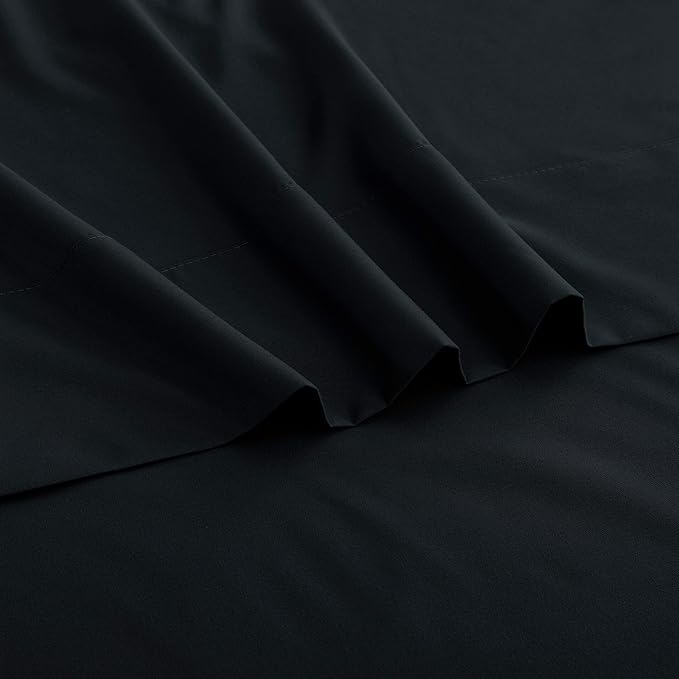 Sfoothome Full Flat Sheet Black Top Sheet, Premium Hotel 1-Piece, Luxury and - Image 3