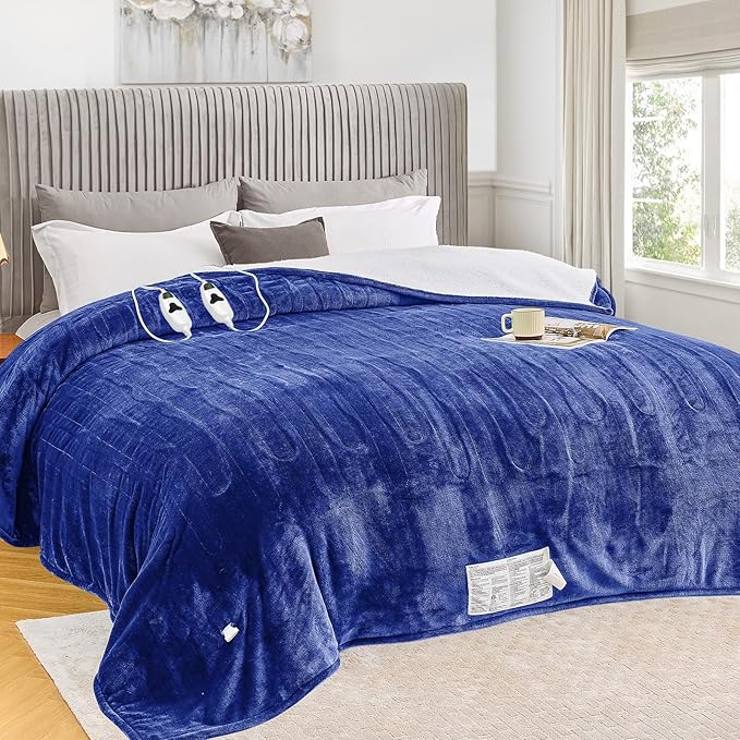 greenoak Heated Blanket Electric Queen Size 84"X90" Dual Control, Heating by Greenoak