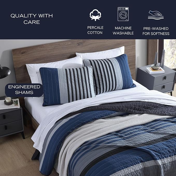 Nautica - Queen Quilt Set, Reversible Cotton Bedding - Image 9