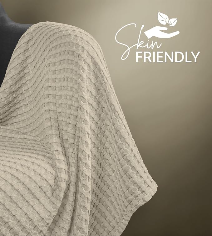 Utopia Bedding 100% Cotton Waffle Weave Blanket King Size - Image 9