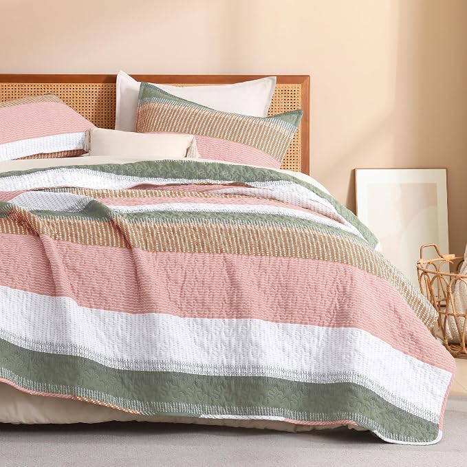 Litanika Quilt Queen Size Pink, Soft Lightweight Polyester Comforter Bedding Set - Image 8