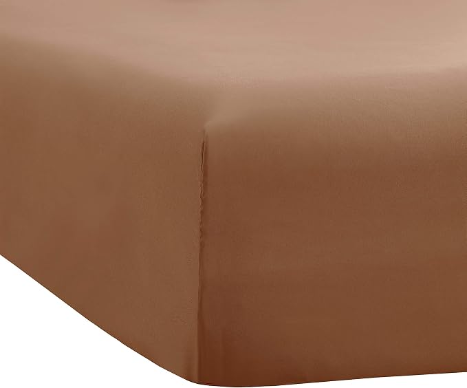Sfoothome Mocha Fitted Sheet, 14 Inch Deep Pocket, Microfiber Sheets, Twin XL - Image 4