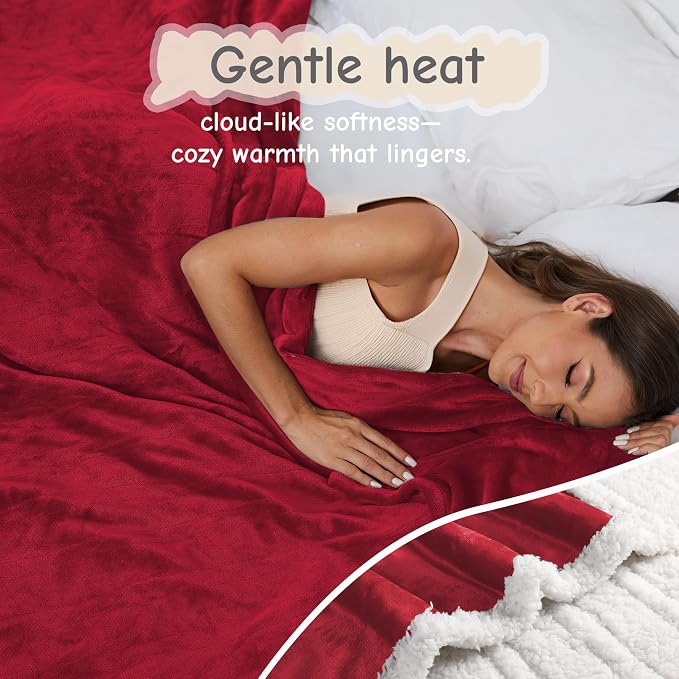 Electric Heated Blanket Full Size 72"x84", Soft Flannel - Image 3