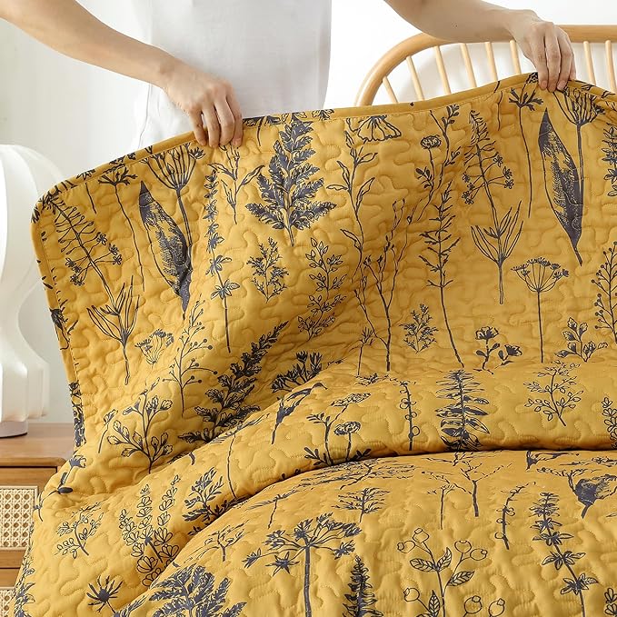 JANZAA Quilts Queen Size Ginger Quilt Botanical - Image 7