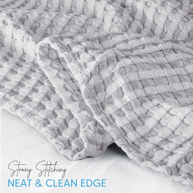 Utopia Bedding 100% Cotton Waffle Weave Blanket King Size - Image 3