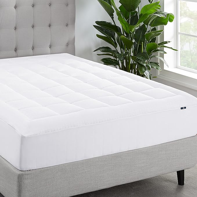 Serta ComfortSure Queen Mattress Cover, Fitted Pillow Top Mattress Pad by Serta