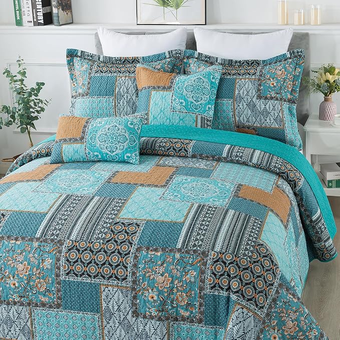 BEDIFANY Cotton Queen Size Quilt, Lightweight Bedspread Queen Size, Quilted - Image 2