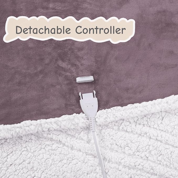 Electric Heated Blanket Twin Size 62"x84", Soft Flannel - Image 5