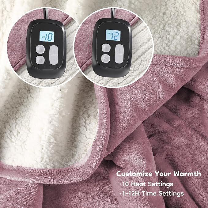LaffyLo Electric Heated Blanket King Size 90 x 100, Dual Control, Fast Heating - Image 3