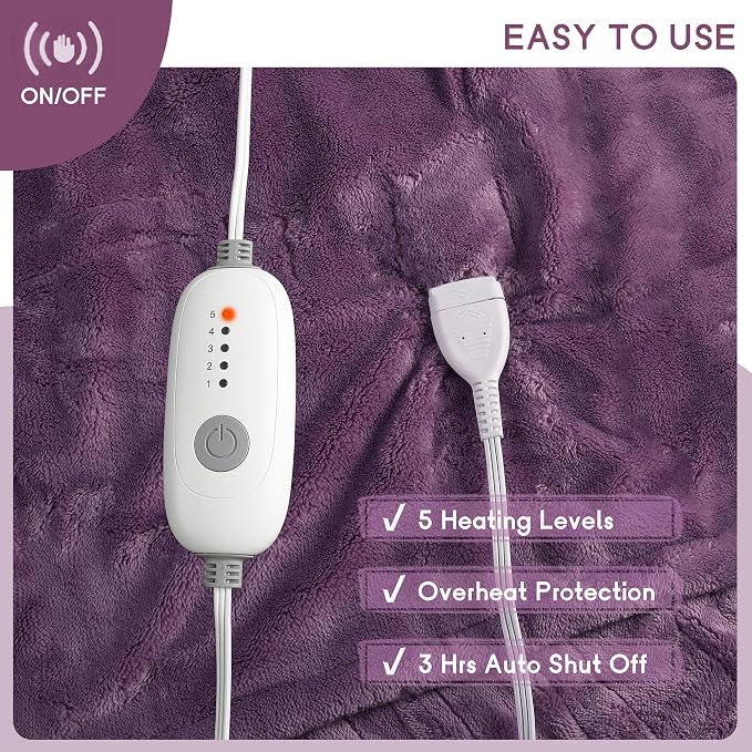 Heated Blanket Electric Throw Size 50''x60'' - Image 6