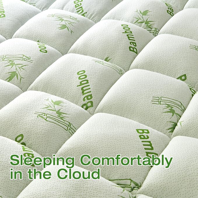 Mattress Topper King Size Viscose Derived from Bamboo, Thick Soft Pillow Top - Image 8